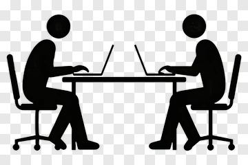 Business Team Working At Desks With Laptops PNG