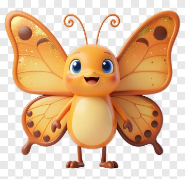 Cartoon Butterfly Character PNG