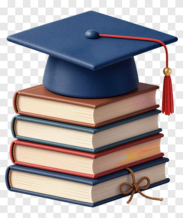 Graduation Cap On A Stack Of Books PNG