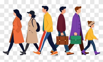 Diverse Group Of People Walking Together PNG