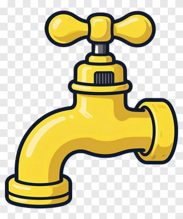 Cartoon Yellow Faucet PNG