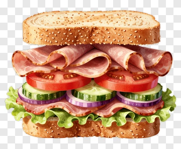 Delicious Sandwich With Fresh Ingredients PNG
