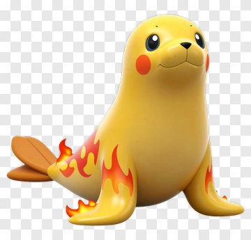 Cartoon Fire Seal Character PNG