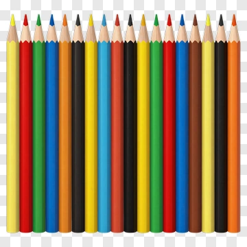 Colorful Pencils In A Row PNG