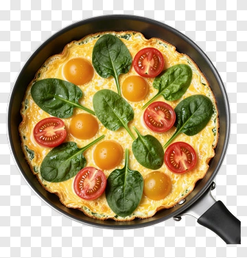 Vegetable Omelette In A Frying Pan PNG