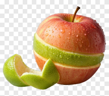 Sliced Apple With Green Peel PNG