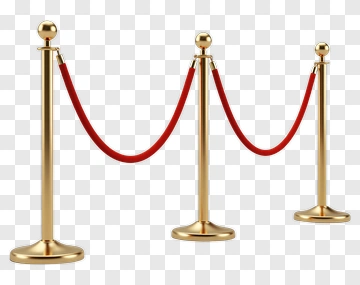 Gold Stanchions With Red Ropes PNG