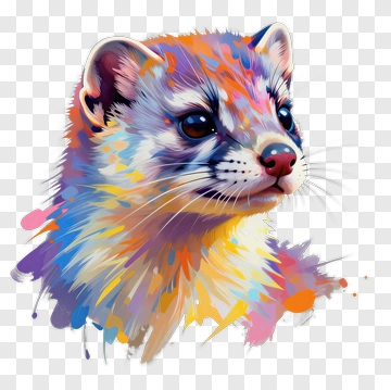 Colorful Cartoon Ferret PNG