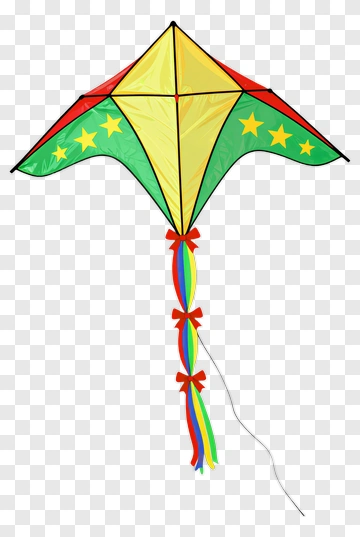 Colorful Kite With Ribbons PNG