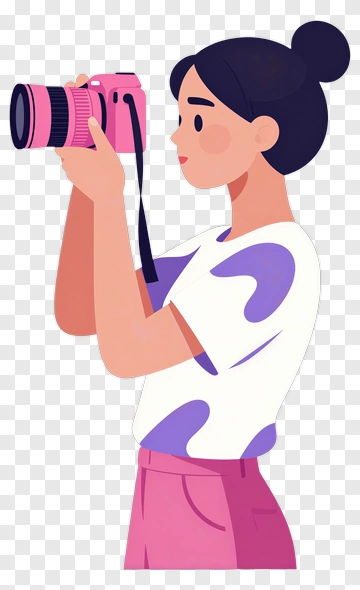 Woman Taking Photo With A Camera PNG