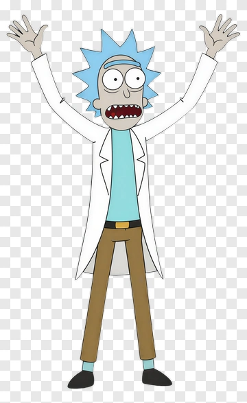 Cartoon Scientist With Raised Arms PNG