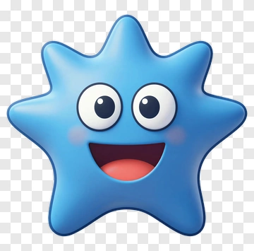 Cartoon Blue Star Character With A Happy Face PNG