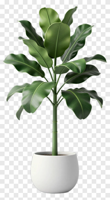 Felt Plant In White Pot PNG