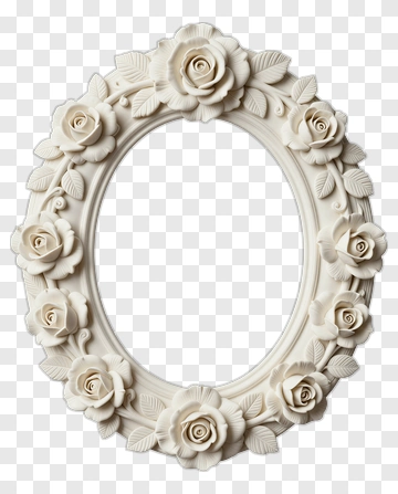 White Floral Frame PNG
