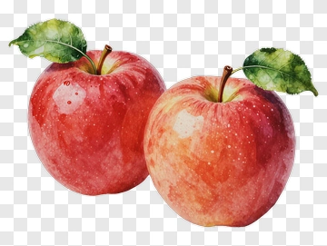 Two Red Apples With Green Leaves PNG