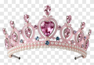 Pink Crown With Heart-Shaped Gems PNG