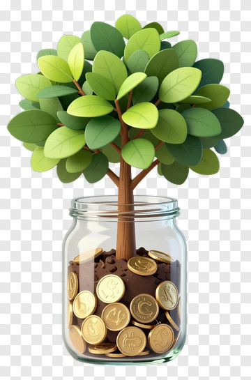 Money Tree In A Glass Jar PNG
