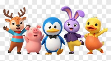 Cartoon Animal Characters Group PNG
