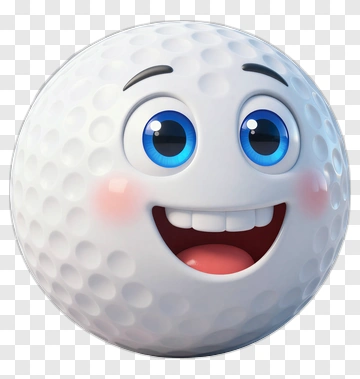 Cartoon Golf Ball With A Happy Face PNG
