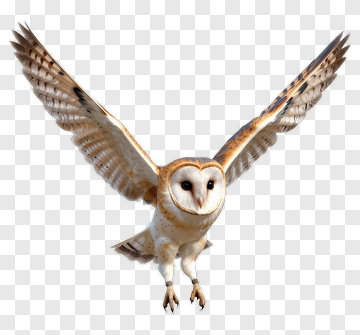 Realistic Barn Owl In Flight PNG