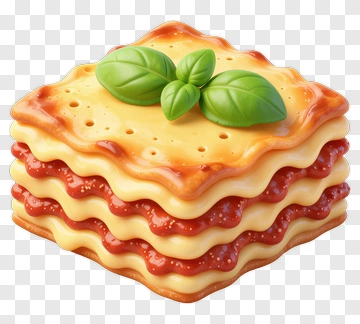 Delicious Lasagna With Basil Leaves PNG