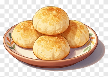 Plate Of Golden Buns PNG