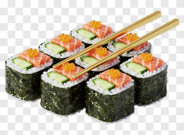Sushi Rolls With Salmon And Cucumber PNG