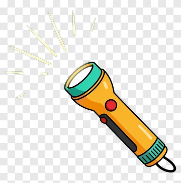 Cartoon Flashlight With Light Rays PNG