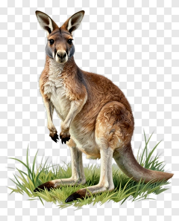 Kangaroo Standing On Grass PNG
