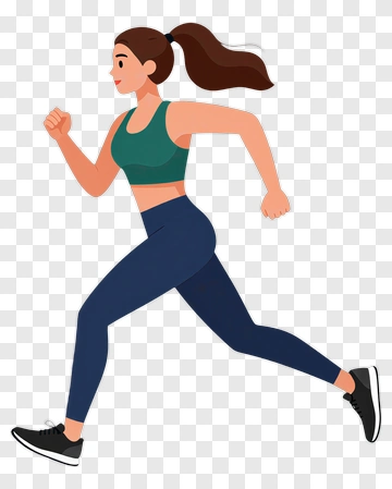 Cartoon Woman Running PNG