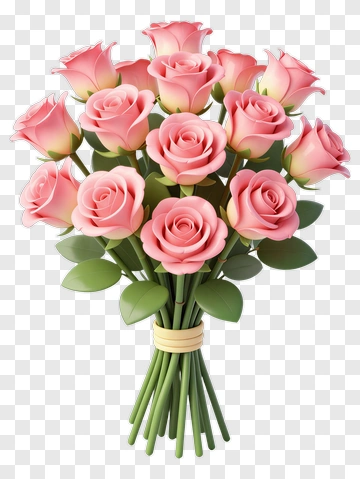 Colorful Rose Bouquet PNG