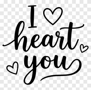 I Heart You Text Design PNG