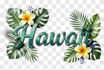 Hawaii Floral Composition PNG