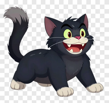 Cartoon Black Cat PNG