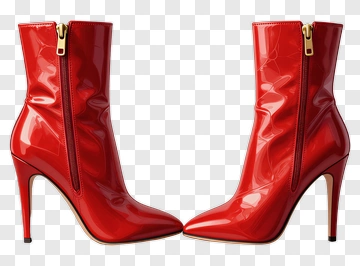 Red High Heel Ankle Boots PNG