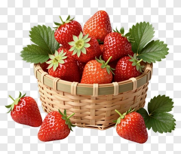 Strawberry Basket Filled With Fresh Strawberries PNG