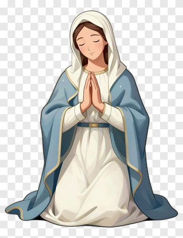Cartoon Woman Praying PNG