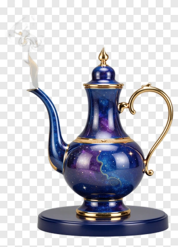 Fantasy Teapot With Cosmic Design PNG