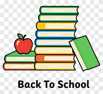 Back To School Books And Apple PNG
