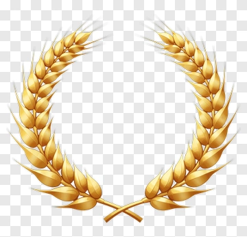 Golden Wheat Laurel Wreath PNG
