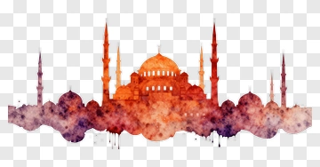 Watercolor Mosque Silhouette PNG