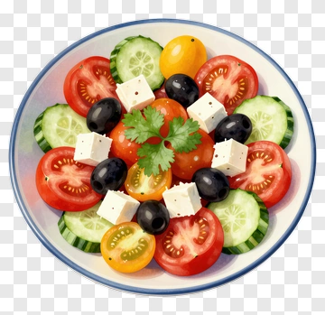 Colorful Salad With Tomatoes, Cucumbers, And Feta Cheese PNG