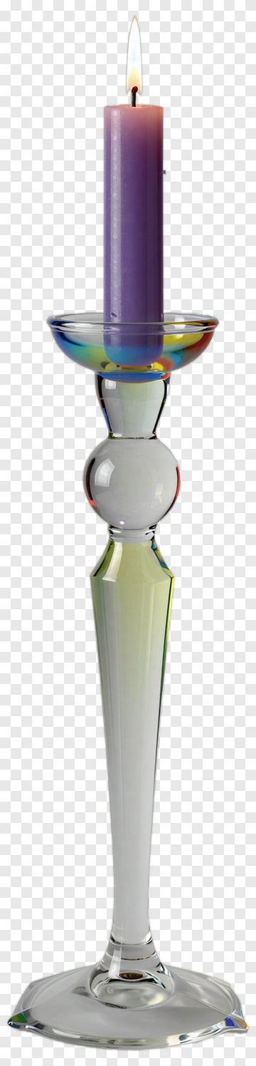 Purple Candle On A Decorative Holder PNG