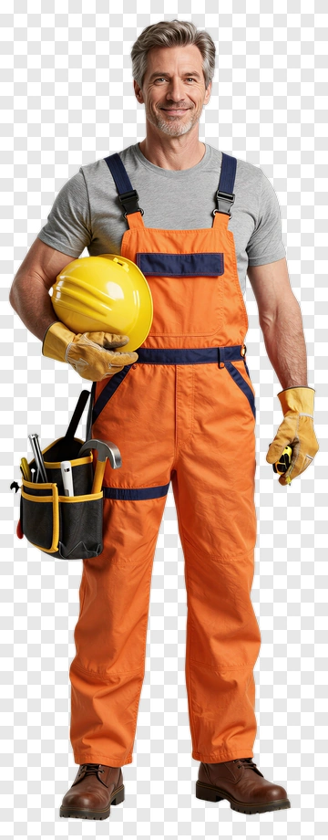 Construction Worker Holding A Yellow Hard Hat PNG