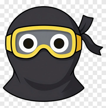 Cartoon Ninja Character With Goggles PNG