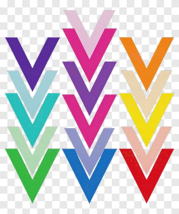 Colorful V-Shaped Paper Cutouts PNG