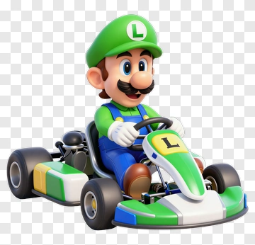 Cartoon Character Driving A Go-Kart PNG