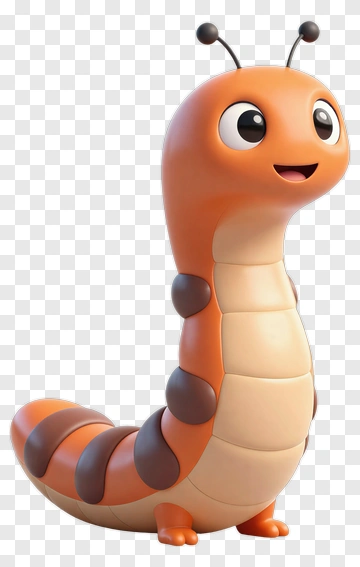 Cartoon Caterpillar Character PNG