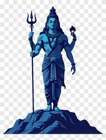 Blue Lord Shiva Statue PNG