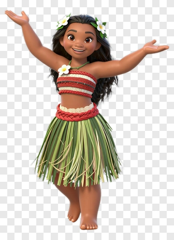 Hula Girl Dancing With Open Arms PNG